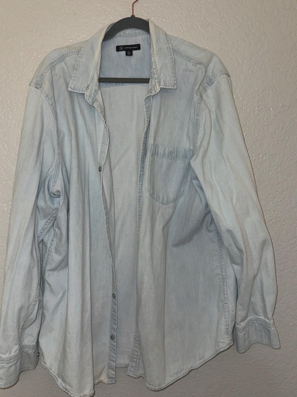INC International Concepts Light Blue Denim Button-Up Shirt